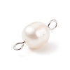 Natural Cultured Freshwater Pearl Beads Connector Charms PALLOY-JF01551-01-4