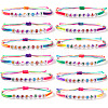 12Pcs Acrylic Beads Braided Bracelets SA1431-2-1