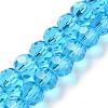 Transparent Glass Beads Strands GLAA-Q104-01C-2