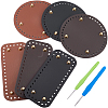 6Pcs 6 Styles Rectangle and Round PU Leather Knitting Crochet Bags Nail Bottom Shaper Pad DIY-CL0002-18-1