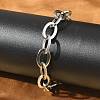 304 Stainless Steel Oval Link Chains Bracelets for Men & Women BJEW-D042-50P-1