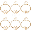 6Pcs Brass Braided Macrame Pouch Empty Stone Holder Bracelet Making BJEW-SC0001-73-1