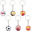 Olycraft 6Pcs 6 Style Glass Pendant Keychain KEYC-OC0001-23-1