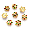 6-Petal Alloy Enamel Bead Caps X1-ENAM-TAC0023-07-2