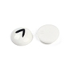 White and Black Flat Round Cartoon Resin Cabochons LS-CRES-Q009-01J-3