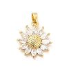 Brass Micro Pave Clear Cubic Zirconia Pendants X-KK-I695-022G-1