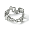 304 Stainless Steel Open Cuff Ring RJEW-L110-036P-3
