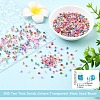 80G 8 Colors Two Tone Inside Colours Transparent Glass Seed Beads SEED-YW0003-18-2