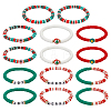 14Pcs 2 Sets Christmas Theme Polymer Clay Heishi Beaded Stretch Bracelets BJEW-ME0001-17B-1