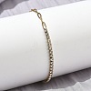 304 Stainless Steel Paperclip Chain & Rhinestone Cup Chains  Bracelets for Women BJEW-D456-06G-01-1