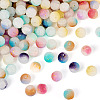 198Pcs 9 Colors Frosted Baking Paint Crackle Glass Beads with Glitter Powder DGLA-TA0001-23-3