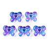 Transparent Spray Painted Glass Beads GLAA-N035-025-G02-1