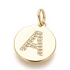 Brass Micro Pave Cubic Zirconia Pendants ZIRC-E152-06A-RS-2