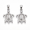 Brass Micro Pave Cubic Zirconia Pendants KK-N257-06P-1