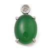 Dyed Natural Green Chalcedony Pendants G-S001-04P-2