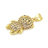 Brass Micro Pave Cubic Zirconia Pendants KK-R159-20C-G-2