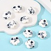 Floral Printed Porcelain Beads X-PORC-Q166-1-5