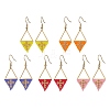 Handmade Glass Seed Beads Rhombus Dangle Earrings EJEW-MZ00542-2