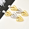 Heart Brass Dangle Stud Earrings EJEW-F358-01GP-5