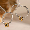 Stainless Steel Two-Tone Ring Hoop Earrings OV6952-7