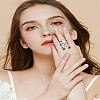 1Set Cartoon Alloy Adjustable Cuff Rings Sets RJEW-LP0005-01-3