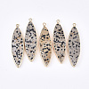 Electroplate Natural Dalmatian Jasper Big Pendants G-S344-86A-1