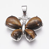 Natural Tiger Eye Pendants G-E467-09D-2