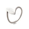 Textured Horse Eye 304 Stainless Steel Finger Ring for Women RJEW-L126-08B-P-4