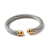 304 Stainless Steel Cuff Bangles BJEW-P310-26B-GP-4