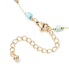 Dyed Disc Natural Shell & 304 Stainless Steel Link Chain Anklets AJEW-AN00728-5