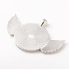 Alloy Pendant Cabochon Setting ALRI-WH0005-11S-3