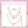 2Pcs 2 Styles Alloy Enamel Bowknot Boot Heart Purse Decorative Chains HJEW-UN00084-3