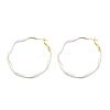 Brass Enamel Twist Ring Hoop Earrings EJEW-P301-01G-A-4