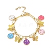 Brass & Alloy Enamel Charm Bracelets BJEW-JB11626-2