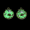 Luminous Rack Plating Alloy Resin and ABS Imitation Pearl and Porcelain Pendants ENAM-T091-69-3