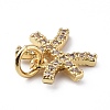 Brass Micro Pave Cubic Zirconia Charms ZIRC-F131-16G-12-3