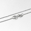 Anti-Tarnish Trendy Rhodium Plated 925 Sterling Silver Ball Chain Necklaces STER-M050-1.0A-09-2