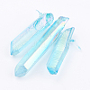 Electroplated Natural Quartz Crystal Graduated Beads Strands LS-G-P315-A07-2