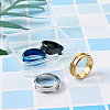 4 Colors Stainless Steel Grooved Finger Ring Settings STAS-TA0001-26E-12