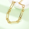 304 Stainless Steel Paperclip & Oval Link Cahin Bracelets for Women BJEW-F536-24G-4