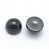 Natural Dyed & Heated Black Agate Cabochons G-P393-R02-6mm-2