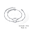 2Pcs Stainless Steel Hollow Hexagon & Heart-shaped Link Bracelet Set QD0296-1