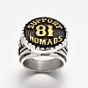 Fashionable Retro Men's 316 Stainless Steel Wide Band Finger Rings RJEW-J066-33-23mm-2
