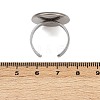 304 Stainless Steel Cuff Ring Components STAS-D372-07P-07-3