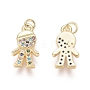 Golden Plated Brass Charms ZIRC-L087-021G-2