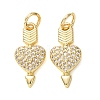 Valentine's Day Brass Micro Pave Clear Cubic Zirconia Pendants CU-E003-17G-E-1
