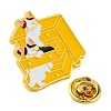 Golden Zinc Alloy Brooches JEWB-Z015-01D-3