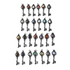 Key Brass Gemstone Big Pendants KK-D361-01AS-1