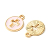 16Pcs 4 Colors Light Gold Plated Alloy Enamel Pendants ENAM-FS0001-85-3