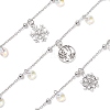 3Pcs Christmas Snowflake Alloy Charm Bracelets BJEW-JB12677-2